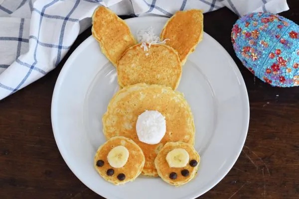 Easter bunny pancakes