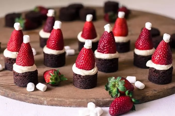 Santa Hat Brownies copy