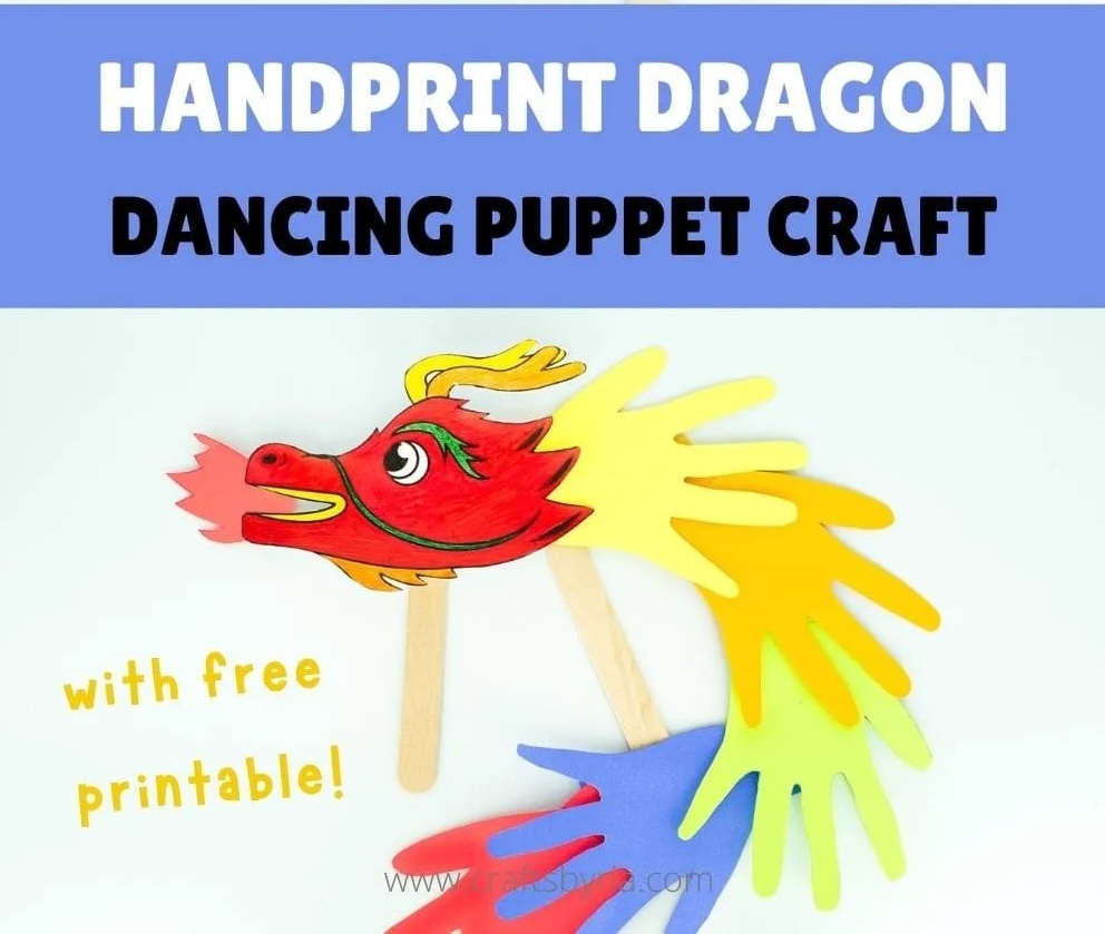 Handprint Dragon Puppet