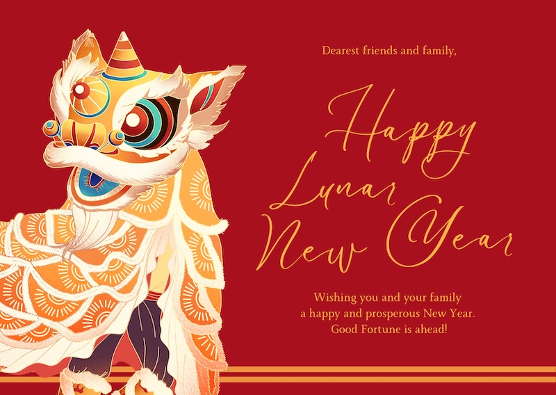 Chinese New Year poster with dragon