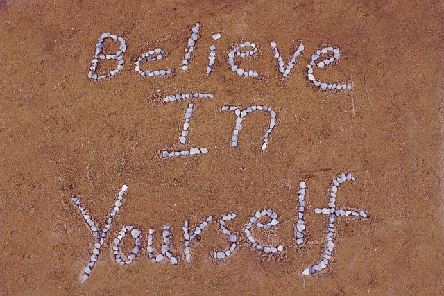 Believe in yourself in sand