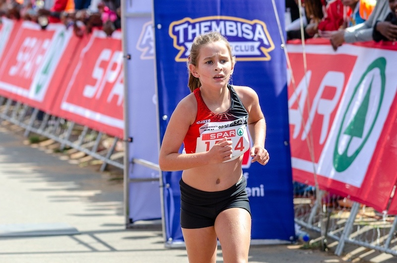 Girl running marathon