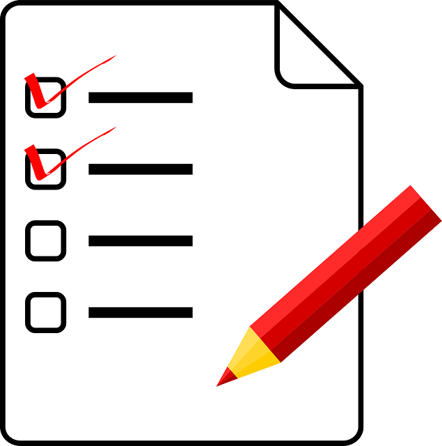 Questionnaire, check list