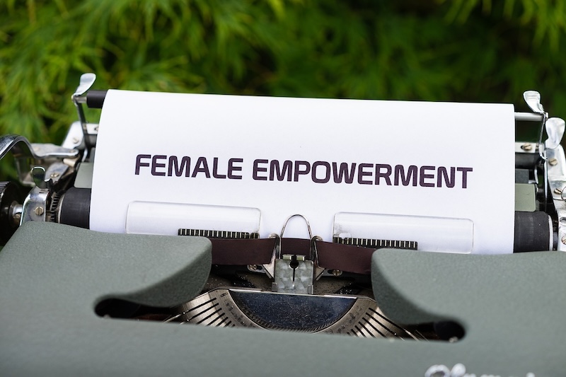 typewriter showing 'female empowerment'
