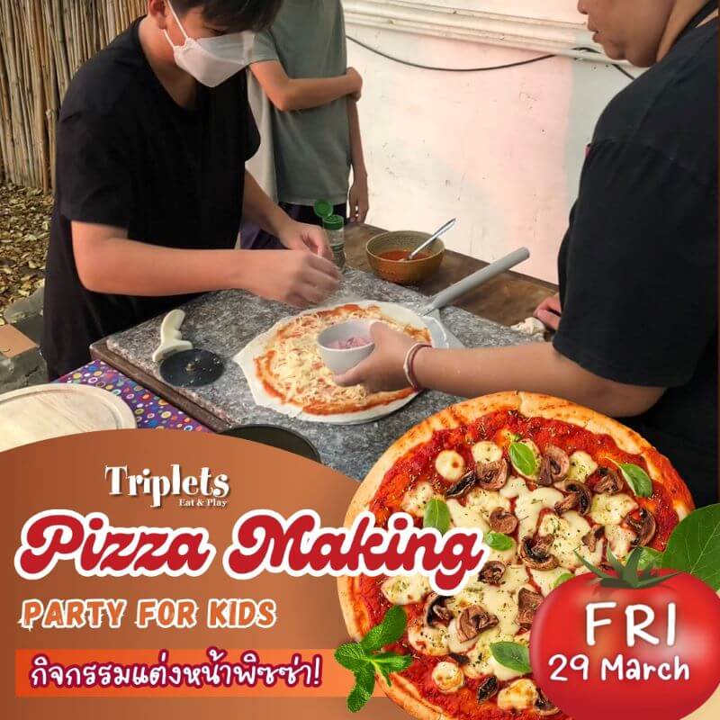 Triplets Eat & Play Kids Pizza-Making Party