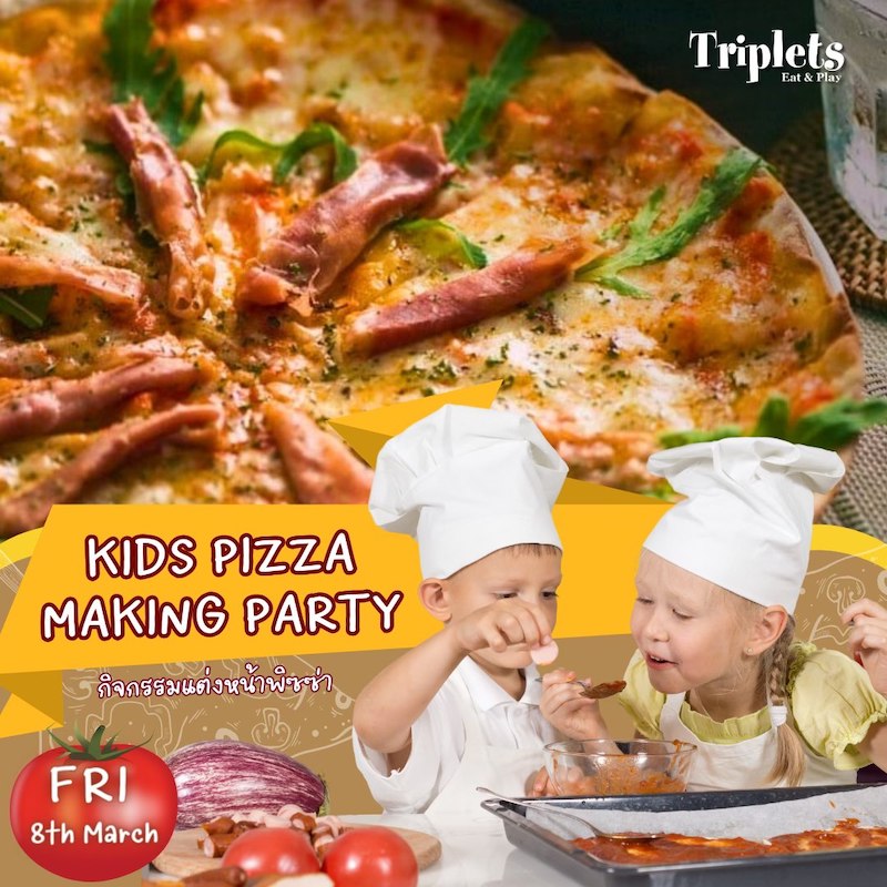 Triplets Eat & Play : Pizza-making party at Triplets!