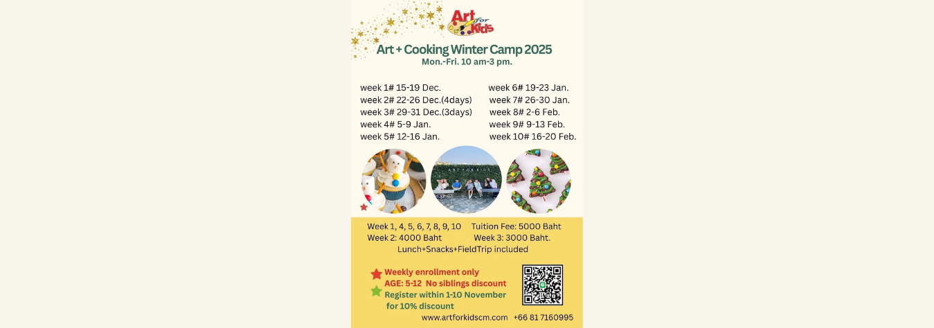 Art For Kids Cooking Winter Camp 2025
