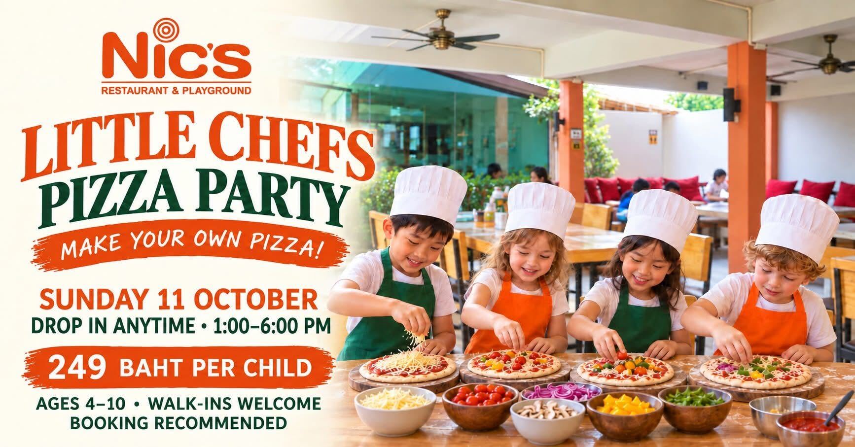 Nic's Restaurant & Playground Little Chef Pizza Party